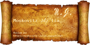 Moskovitz Júlia névjegykártya